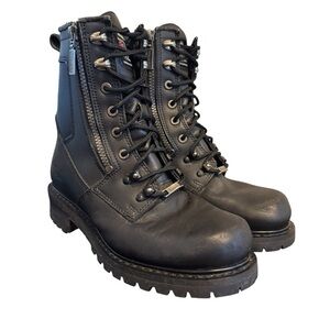 Milwaukee Black Leather Motorcycle Boots Trooper MB416 Freedom Flex  size 8.5